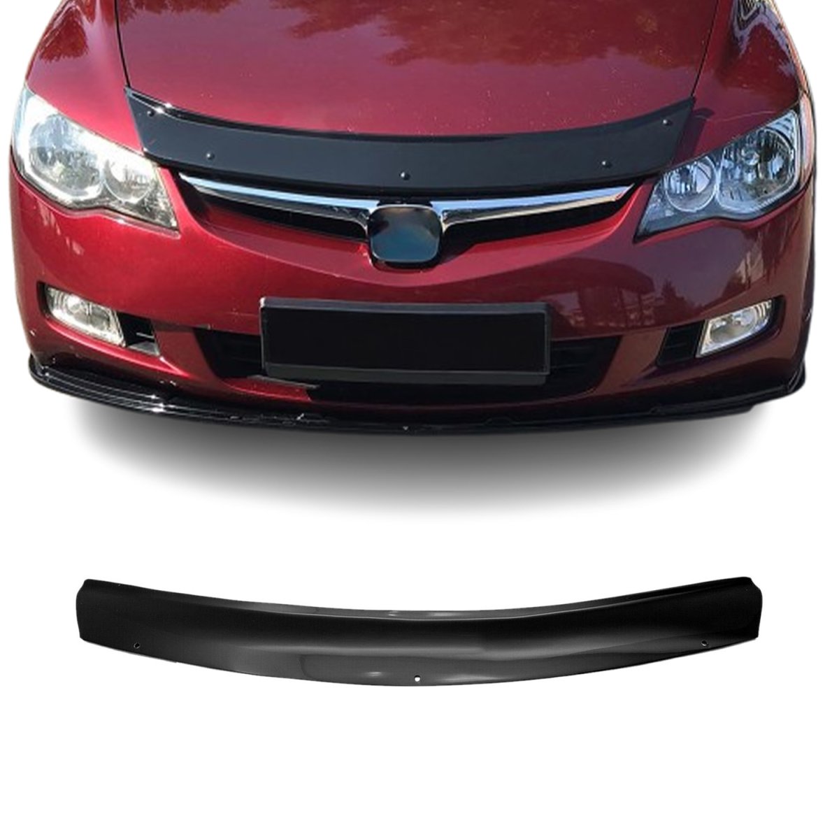Honda Civic Hood Deflector - Omac - Acrylic - Black - '06-'12